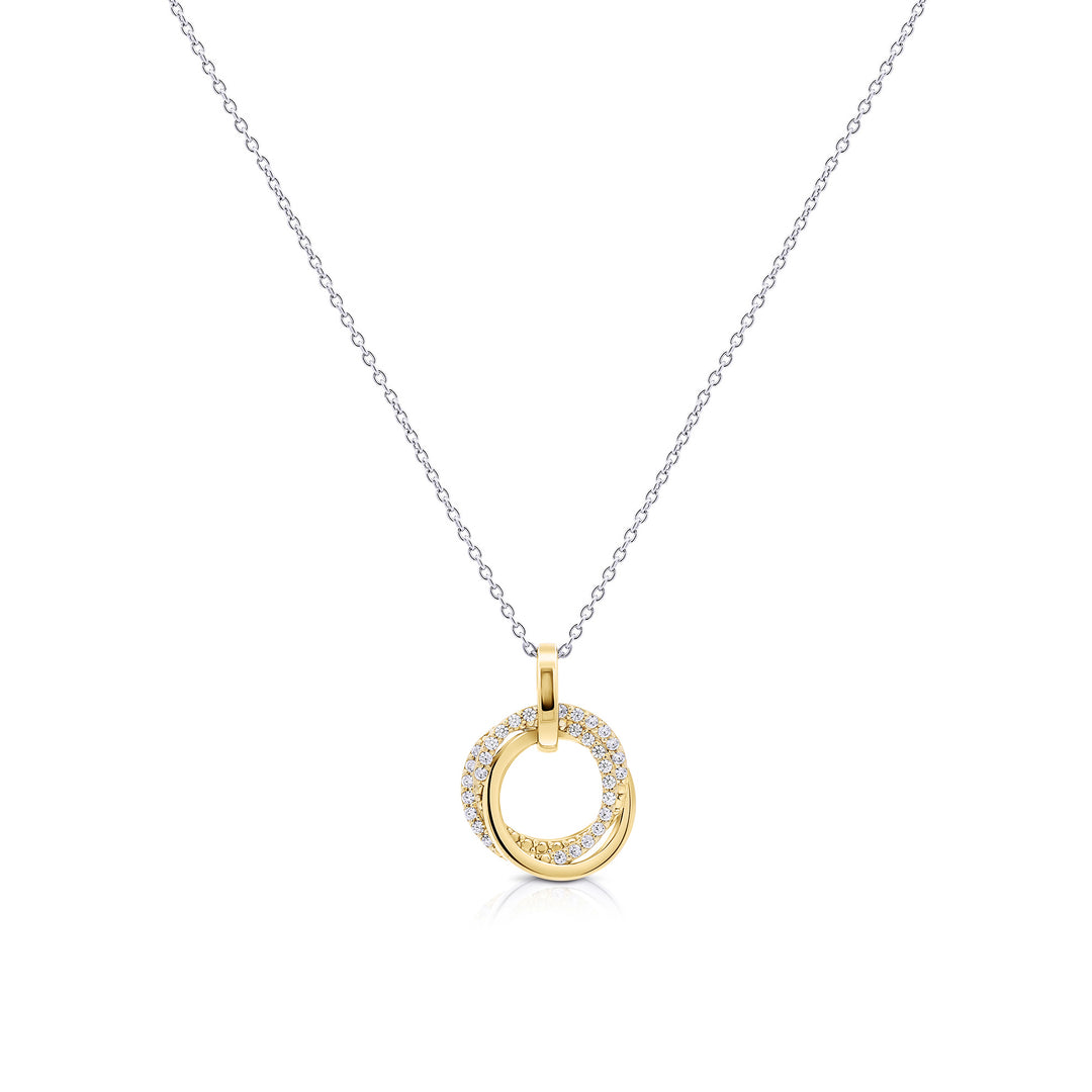NAIMA trilogy interlocked three circles pendant with stones in 18K gold vermeil best necklace gift