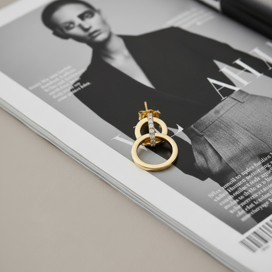 Double Circle Drop Earrings