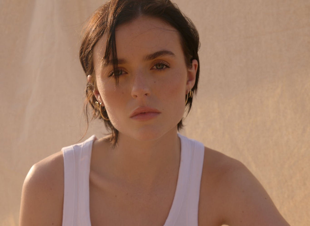 large oval trio hoop earrings with stones NAIMA gold earrings 2025