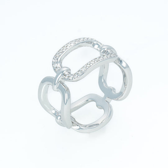 Pavé Open Link Chain Ring