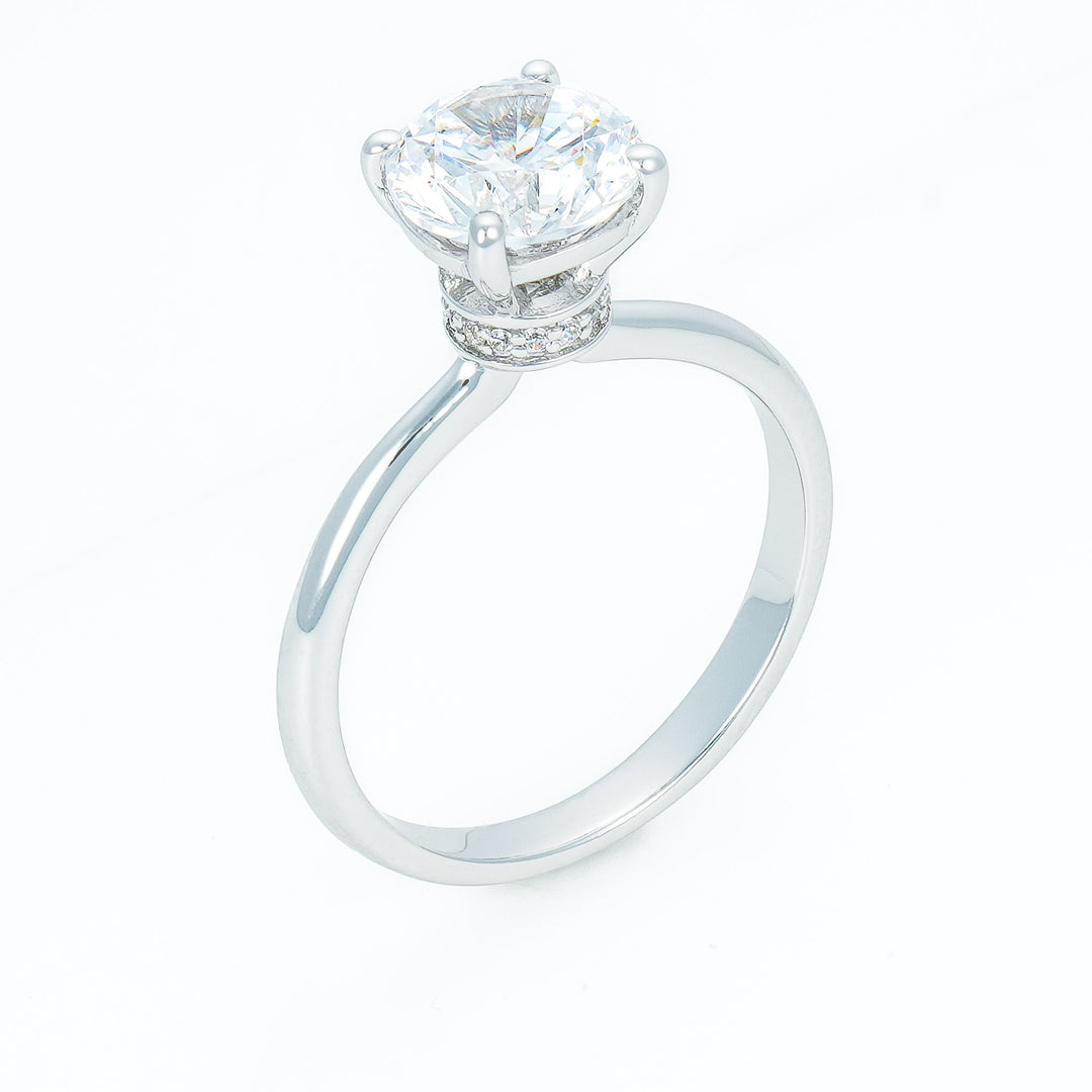 Round Solitaire Hidden Halo Promise Ring