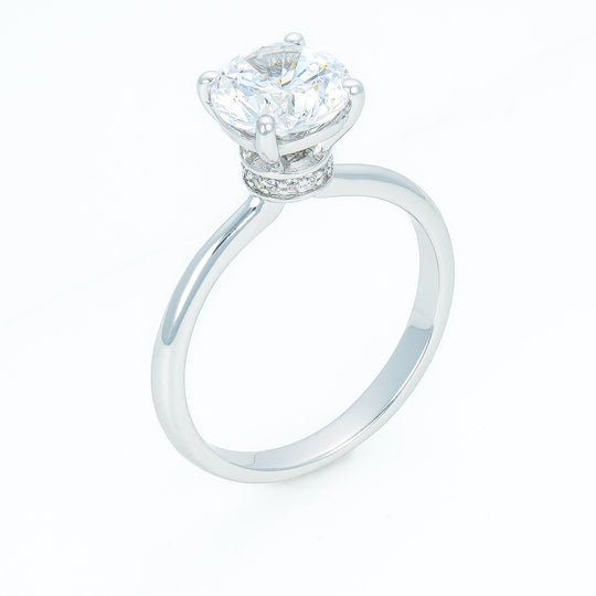 Round Solitaire Hidden Halo Promise Ring