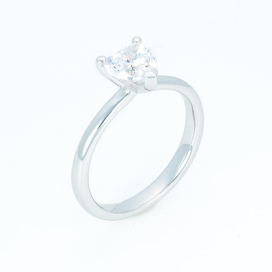 14K 1CT Heart Lab Grown Diamond Solitaire Ring