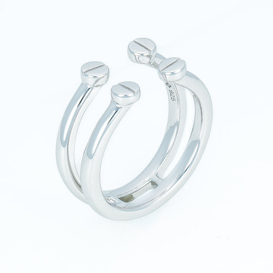 Double Band Screws Open Ring