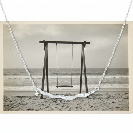 Bar Necklace with stone in Sterling Silver