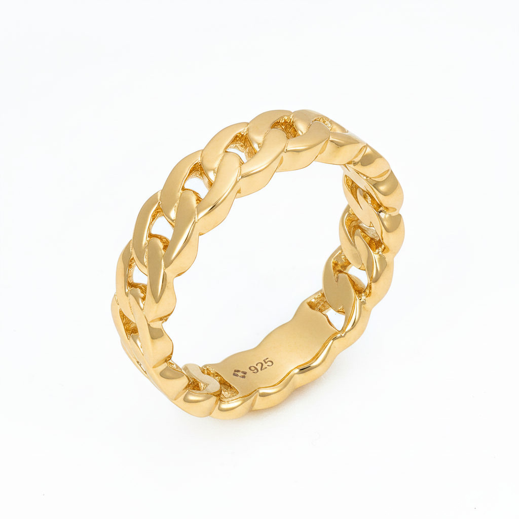 Cuban chain ring in gold 