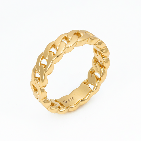 Cuban chain ring in gold 