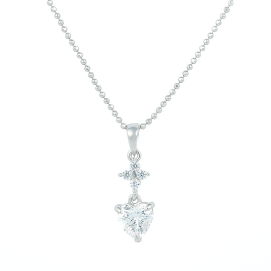 Flower &amp; Heart Adorned Ball-Chain Necklace