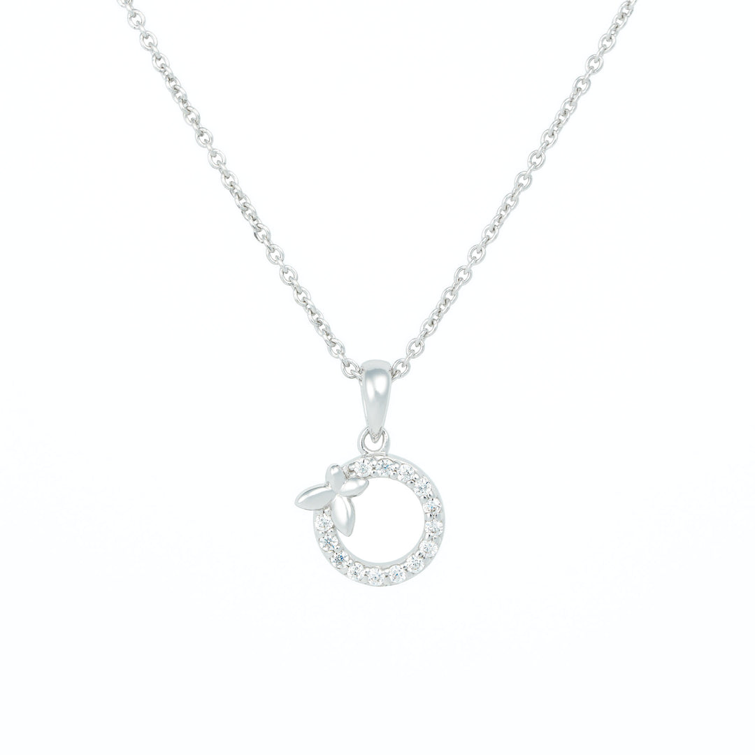 Pavé Butterfly Circle Necklace
