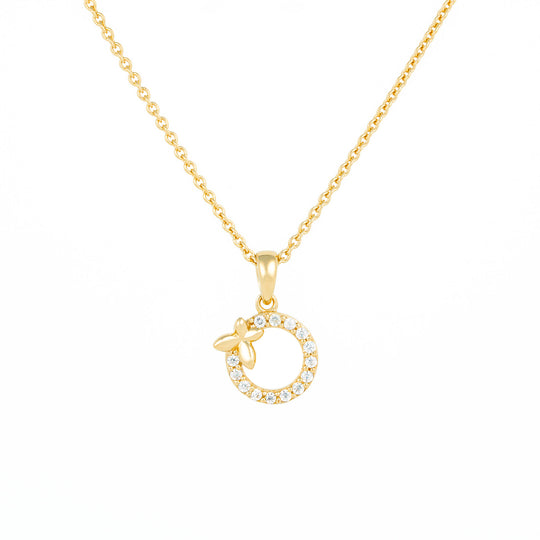 Pavé Butterfly Circle Necklace