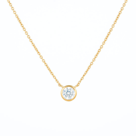 Round Bezel Solitaire Necklace