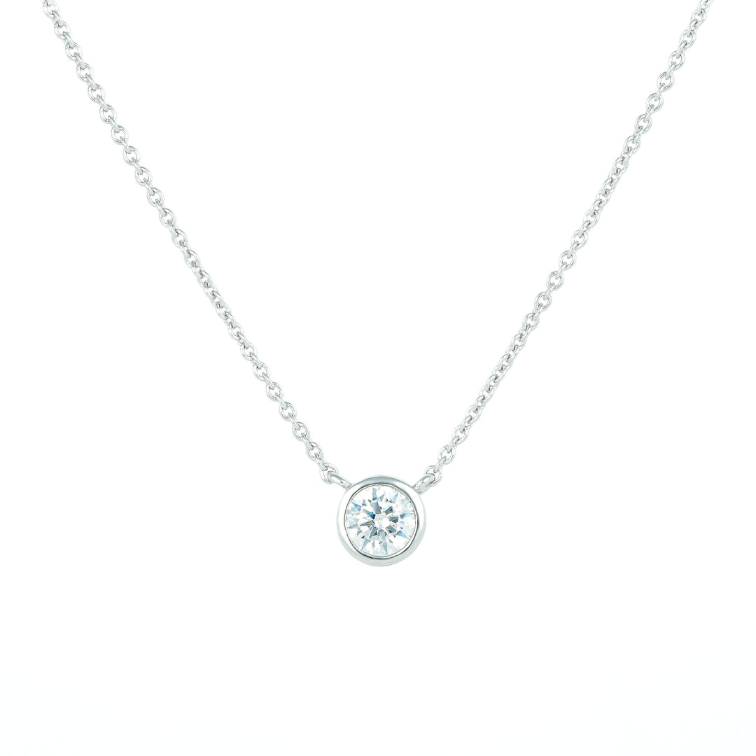 Round Bezel Solitaire Necklace