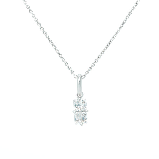 Emerald Cut Cluster Stones Necklace