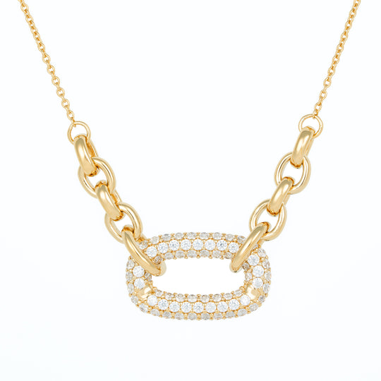 Pavé Paperclip Chain Necklace