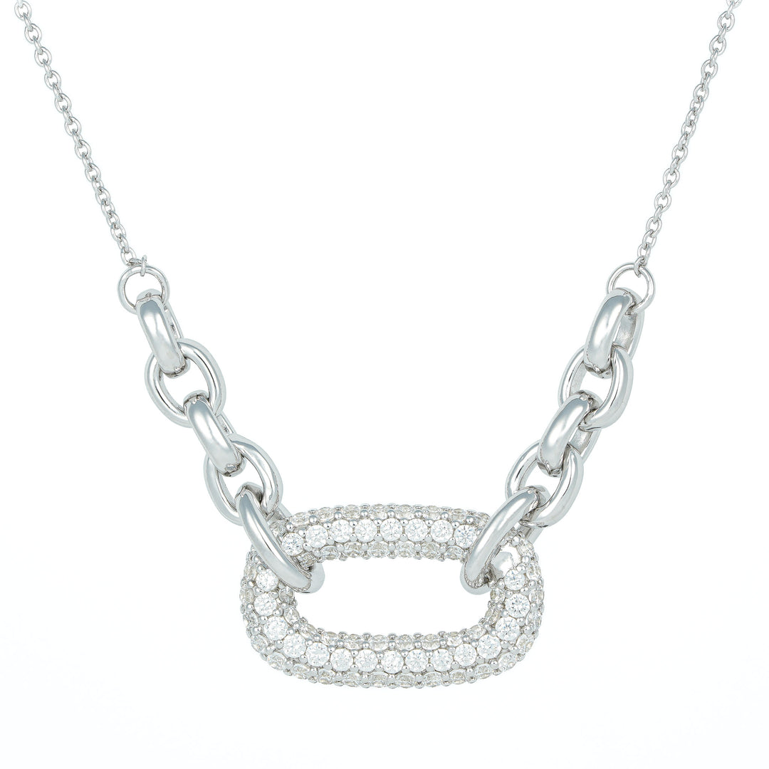 Pavé Paperclip Chain Necklace