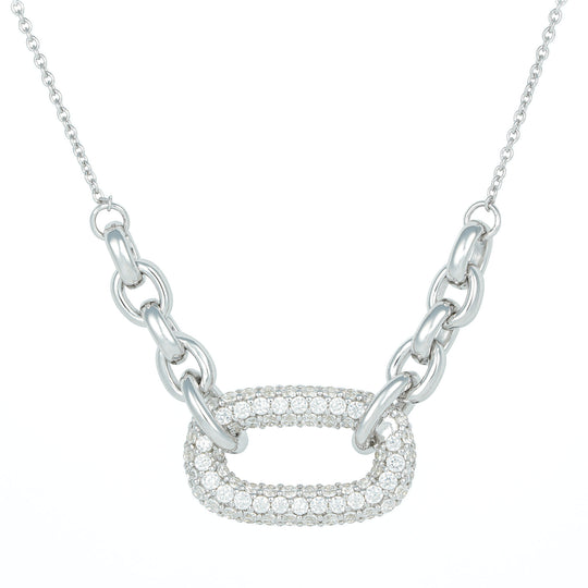 Pavé Paperclip Chain Necklace