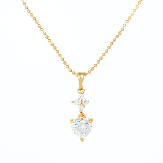 Flower &amp; Heart Adorned Ball-Chain Necklace