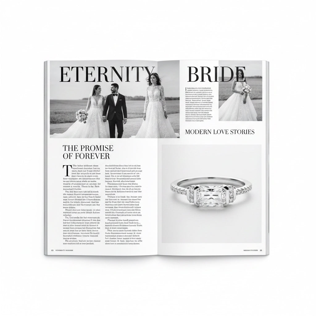 Emerald cut solitaire ring in Silver by NAIMA