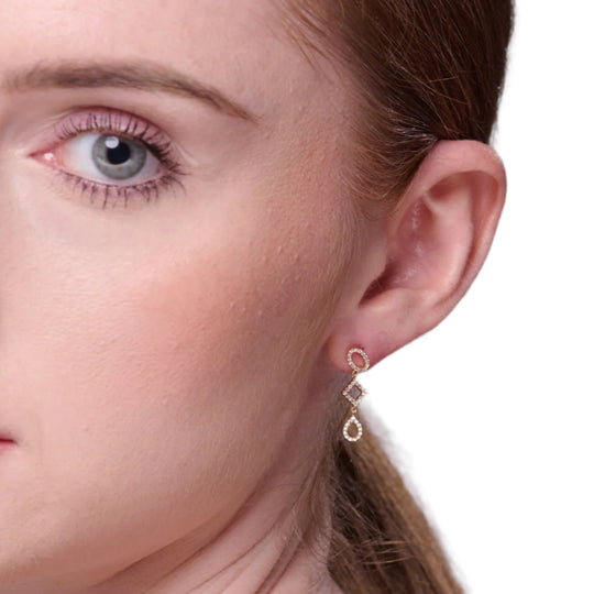 dangling earrings with small stones for her special occasions