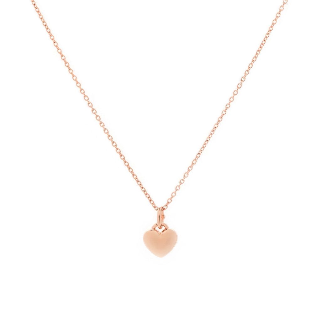 NAIMA 18K rose gold vermeil plain puffy engravable heart pendant chain necklace for women