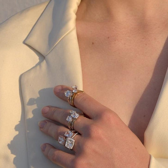 NAIMA best Jewellery stacking style solitaire single ring design for cocktail party