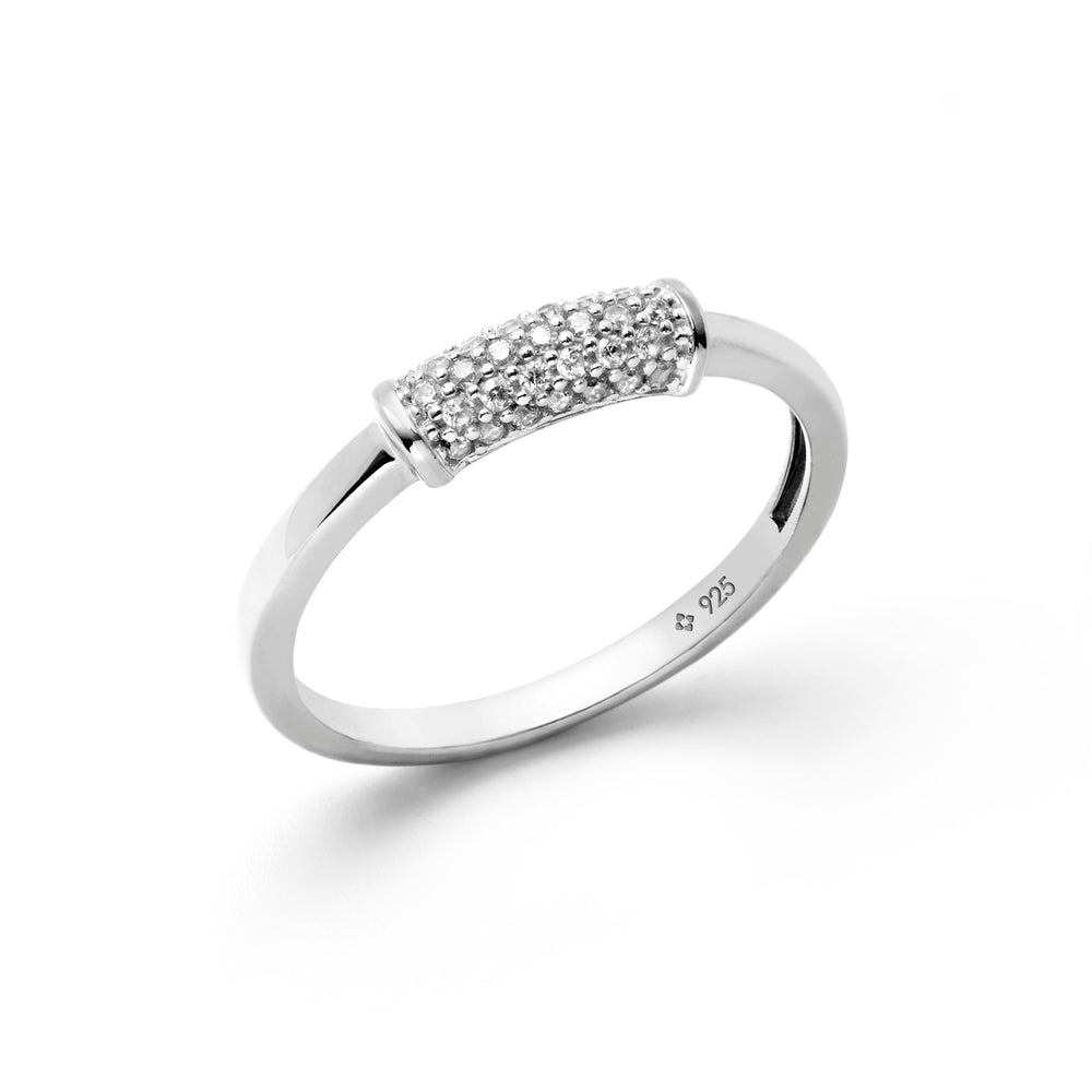 sterling silver 925 solid band ring with stones for stacking style