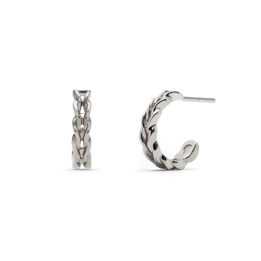 NAIMA medium infinity hoop earrings weave chain link design for stacking in sterling silver 925 