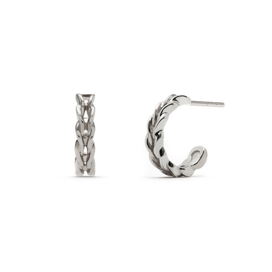 NAIMA medium infinity hoop earrings weave chain link design for stacking in sterling silver 925 