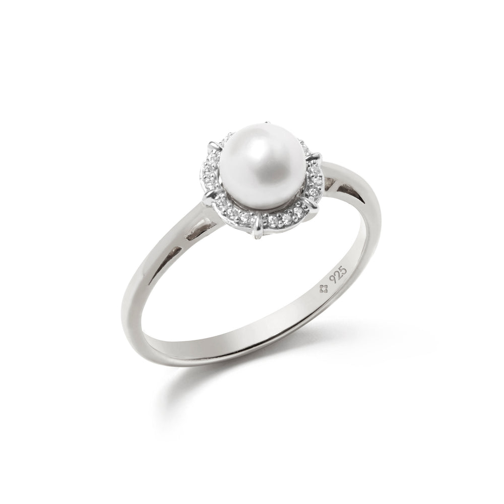 silver white pearl with halo, jewellery gift set for wedding bridesmaid 