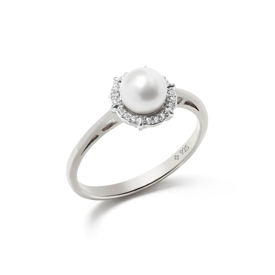 silver white pearl with halo, jewellery gift set for wedding bridesmaid 