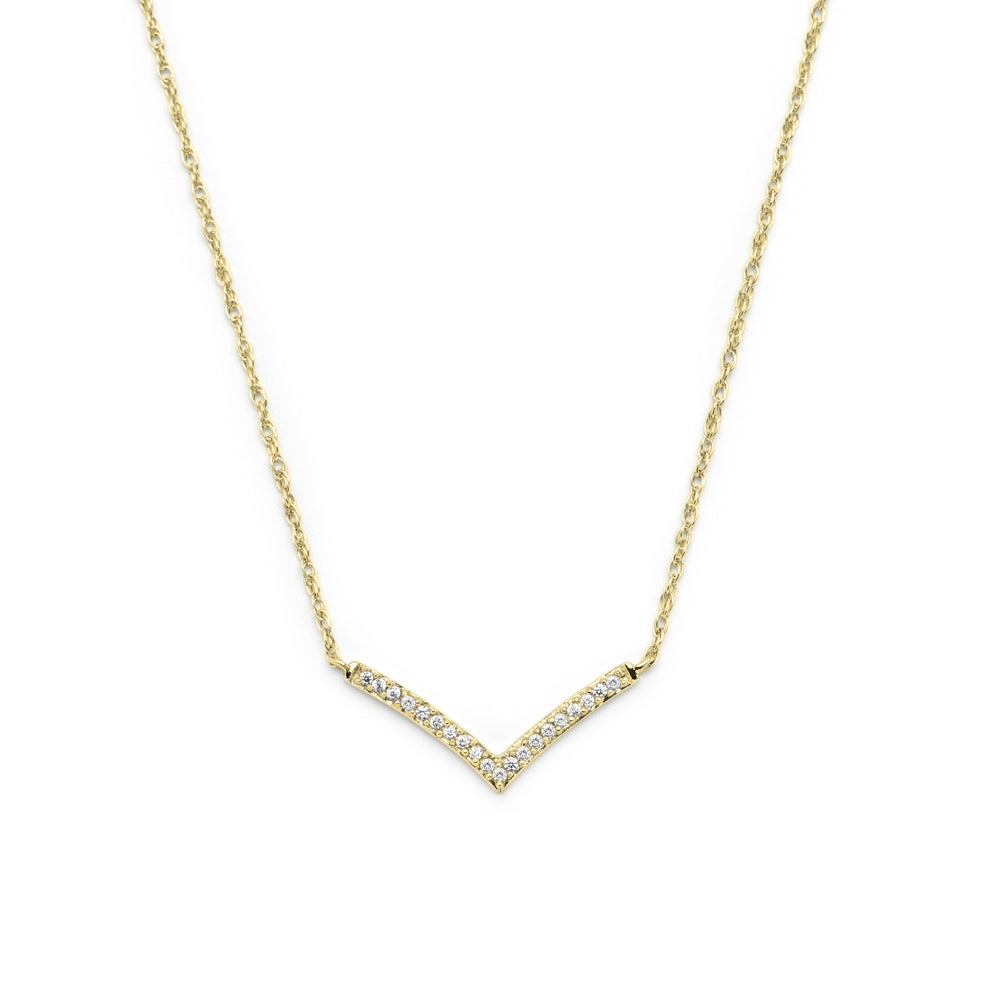 NAIMA fine wishbone chain necklace with stones in 18K Gold Vermeil design 2025 for layering style