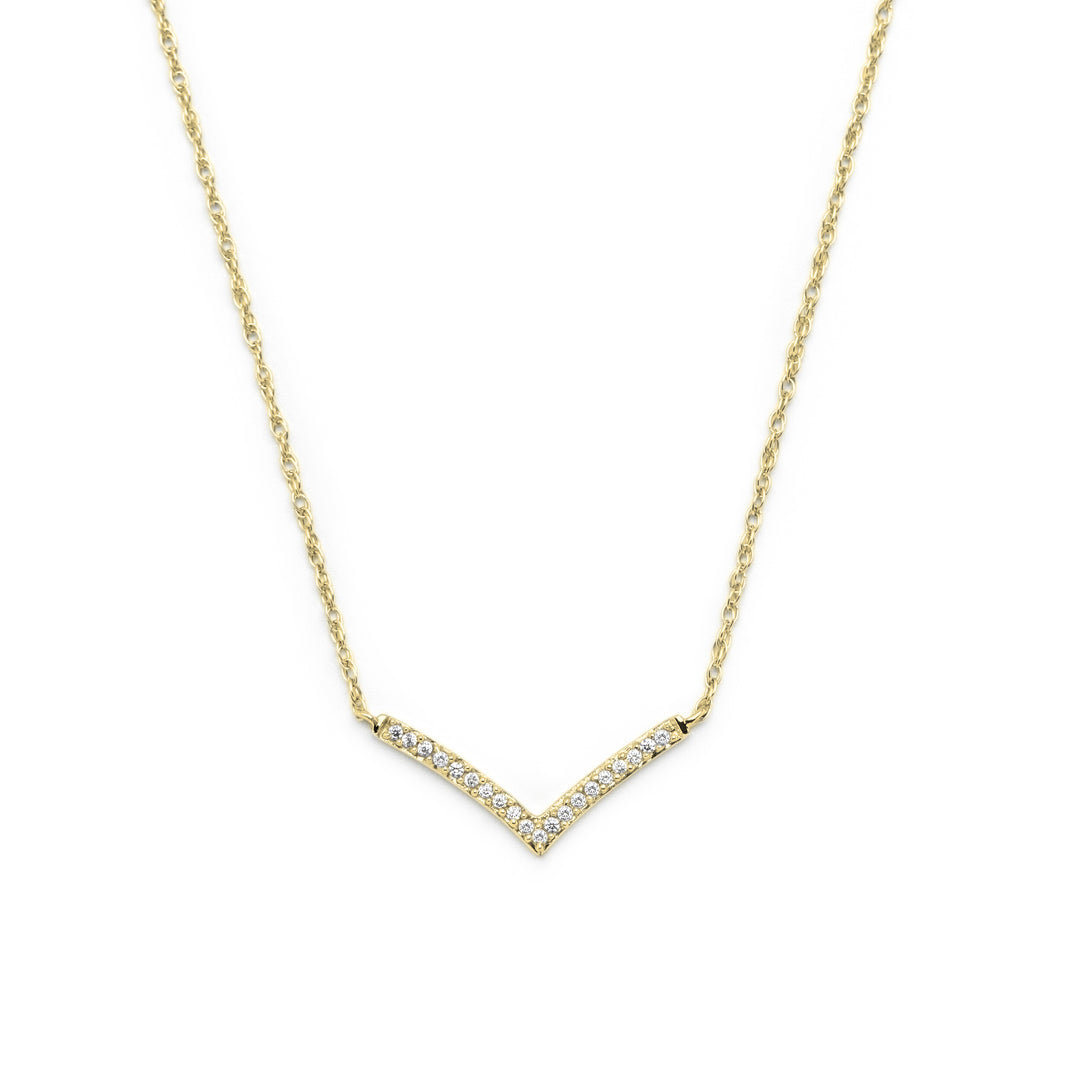 NAIMA fine wishbone chain necklace with stones in 18K Gold Vermeil design 2025 for layering style