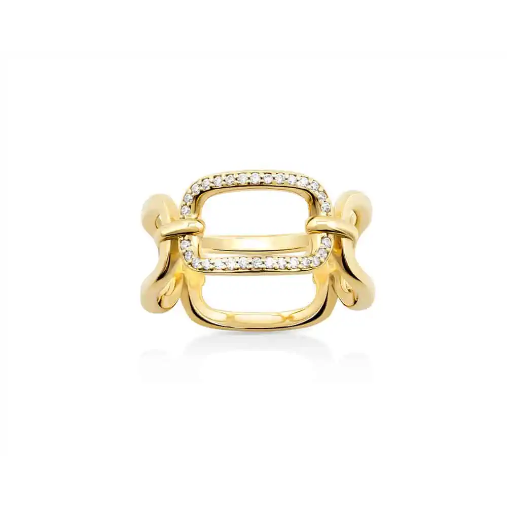 solid chunky gold wide band open chain links dress ring for men and women by NAIMA Jewellery Australia