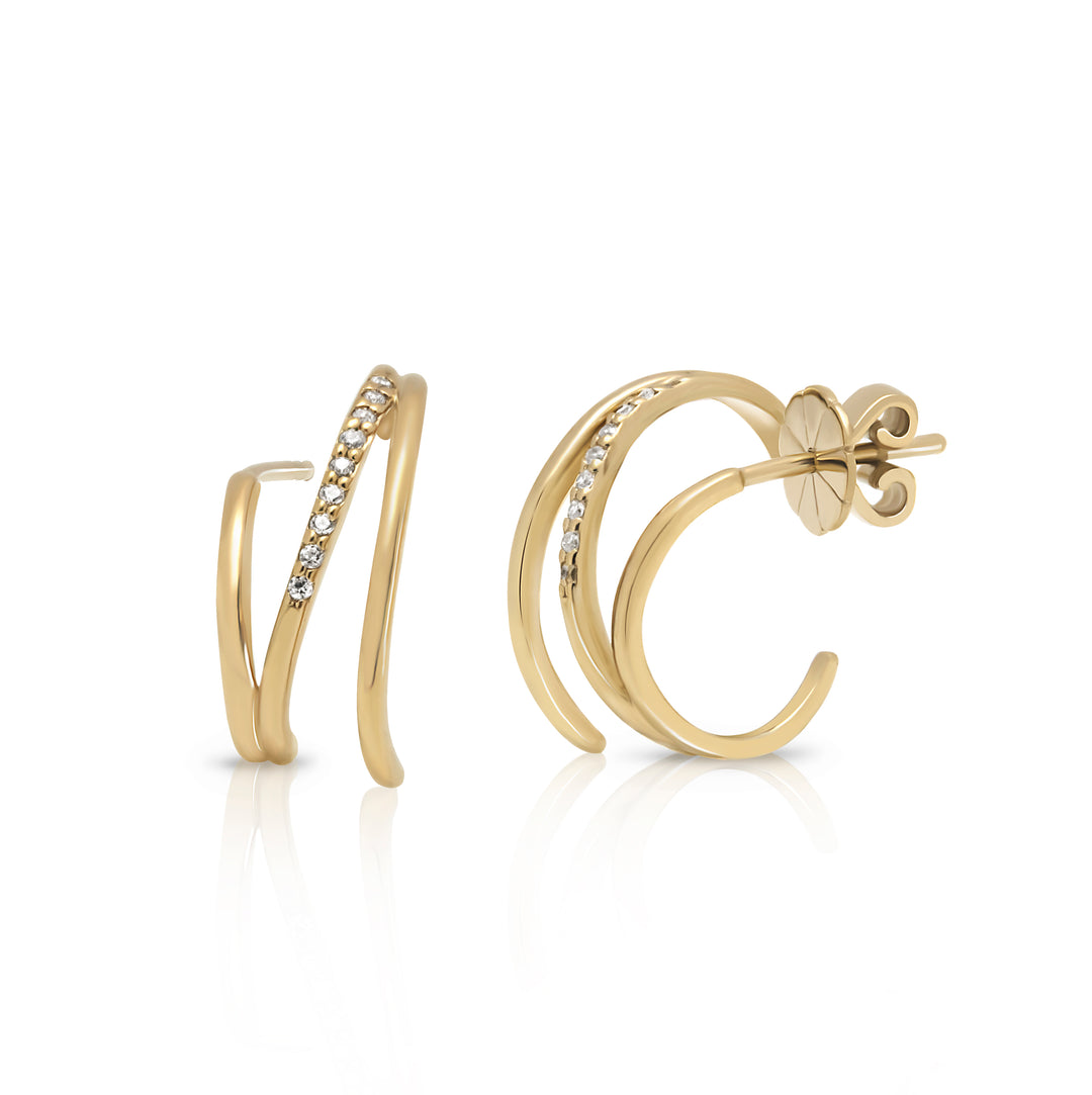 gold NAIMA round cuff hoop earrings with stones latest earrings 2025