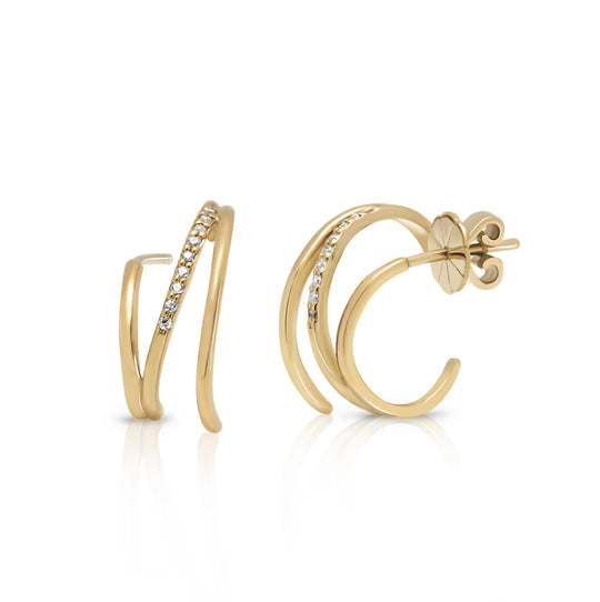 gold NAIMA round cuff hoop earrings with stones latest earrings 2025
