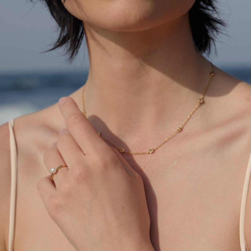 white cultured pearl plain ring summer swim jewellery 2025 best latest design wedding bride mothers day gift ring women by NAIMA Jewellery Australia