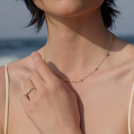 white cultured pearl plain ring summer swim jewellery 2025 best latest design wedding bride mothers day gift ring women by NAIMA Jewellery Australia