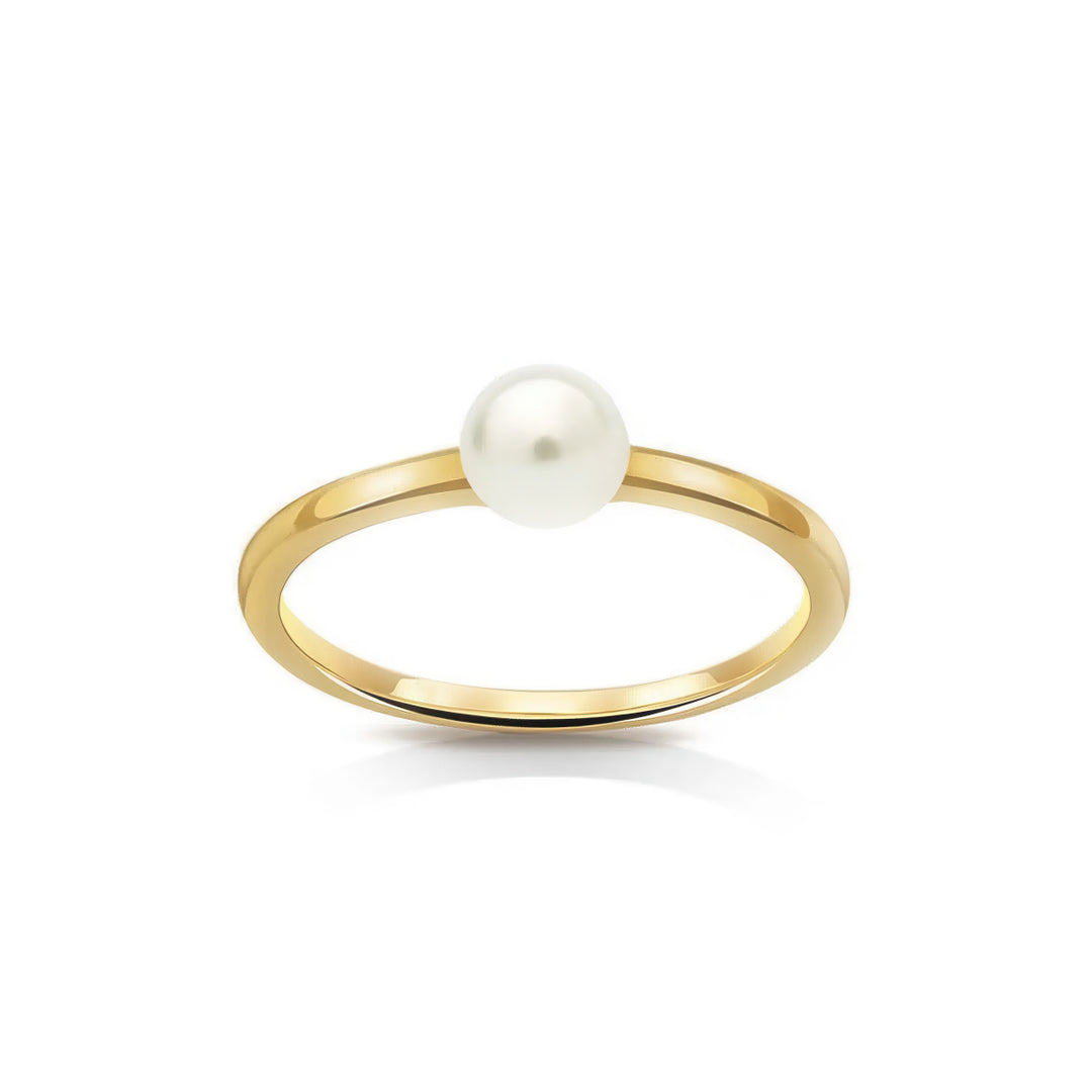 timeless solid white cultured ring 18k gold vermeil design minimal best 2025 by NAIMA Jewellery Australia