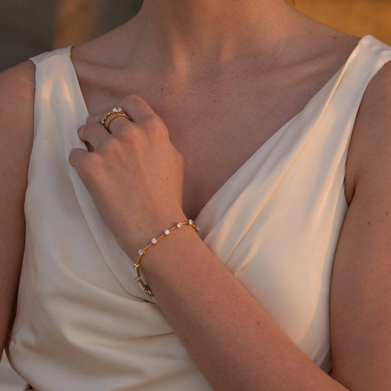 NAIMA tennis bracelet twisted bar dinner dress