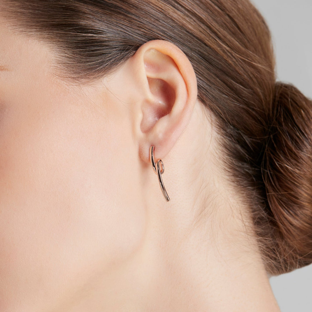 plain gold drop twisted bar earrings NAIMA jewellery