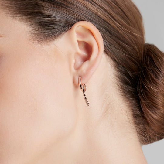 plain gold drop twisted bar earrings NAIMA jewellery