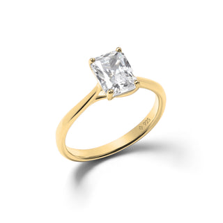 Large Emerald Cut Solitaire Promise Ring