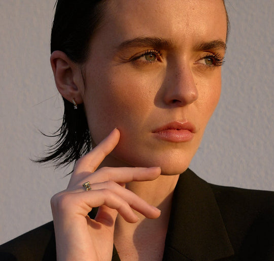 NAIMA stackable drop earrings princess cut stones minimal drop design office style 2025