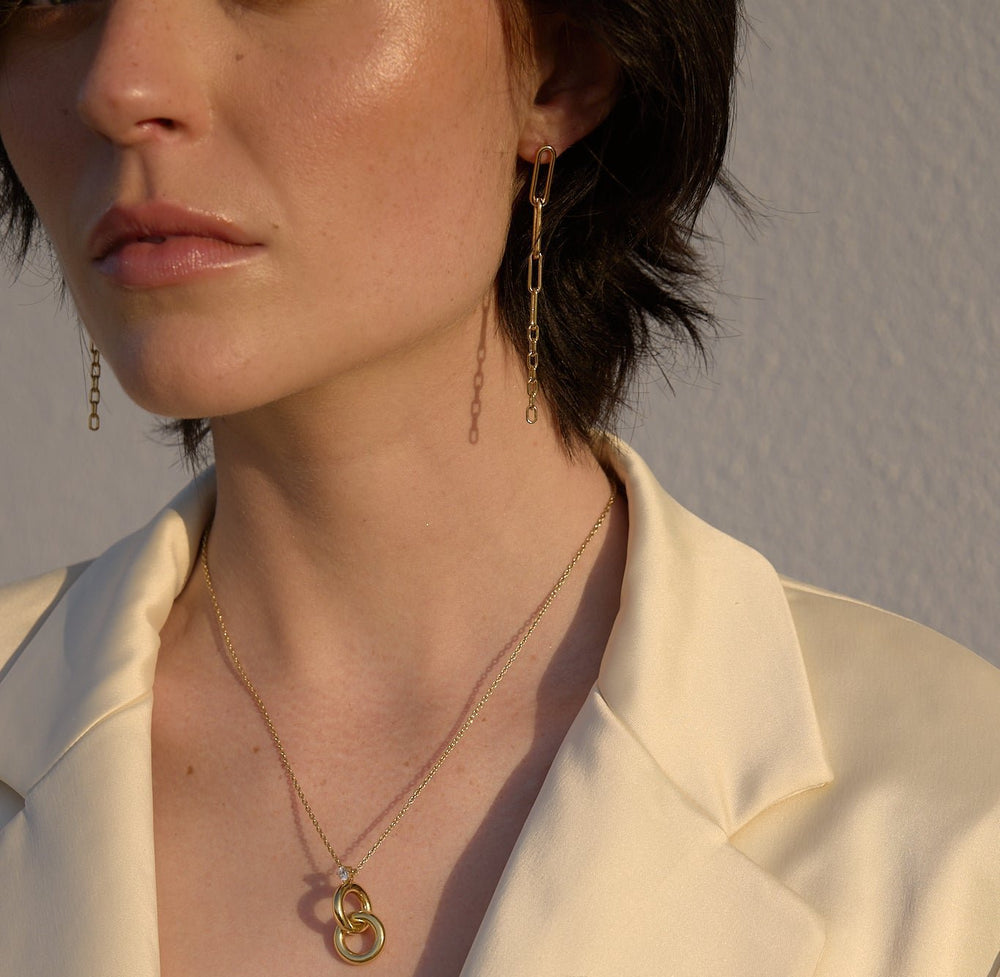 NAIMA best online jewellery design paperclip dangle chain earrings for women