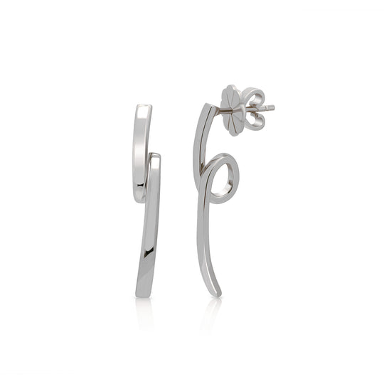 plain drop twisted bar earrings in sterling silver 925 from NAIMA Jewellery Australia