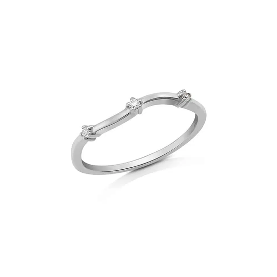 unique real sterling silver 925 stackable band ring design with white stones best gift for ladies by NAIMA Jewellery Australia