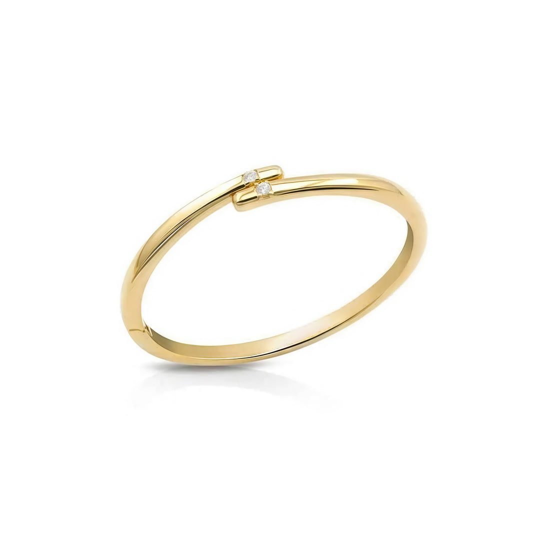 NAIMA gold solid crossover round hinge bangle with stones for women