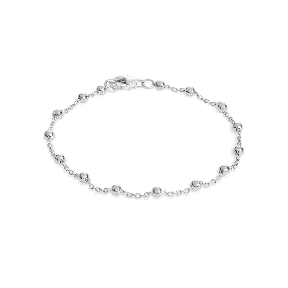 NAIMA sterling silver 925 high polish beaded ball chain with lobster clasp