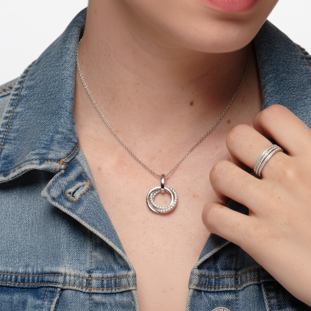 Three circles pendant necklace in Sterling Silver 