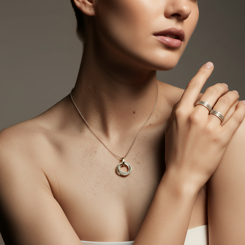 Trilogy circles pendant in Sterling Silver